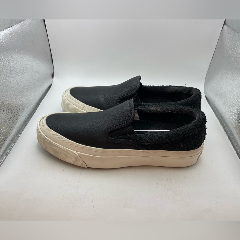 Converse All Star black leather suede women’s loafers size 5